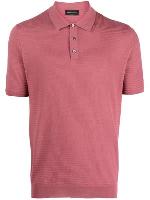 Roberto Collina waffle-effect cotton polo shirt - Pink