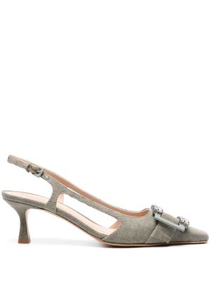 Roberto Festa Atena crystal-buckle slingback pumps - Green