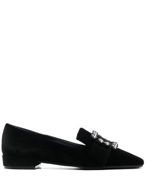 Roberto Festa Felis buckle-detail 10mm suede loafers - Black