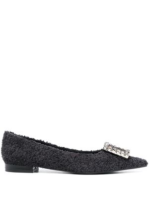 Roberto Festa fleece-texture ballerina shoes - Black