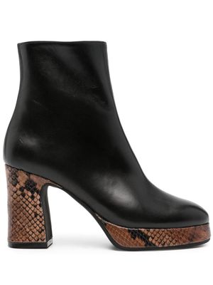 Roberto Festa snakeskin-effect leather ankle boots - Black