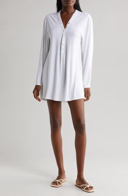 Robin Piccone Amy Long Sleeve Cover-Up Tunic in White 