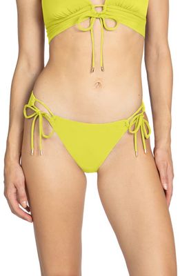 Robin Piccone Aubrey Side Tie Bikini Bottoms in Honeydew 