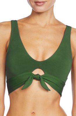 Robin Piccone Ava Knot Front Bikini Top in Sage