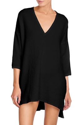 Robin Piccone Emily Cotton Cover-Up Tunic in Black
