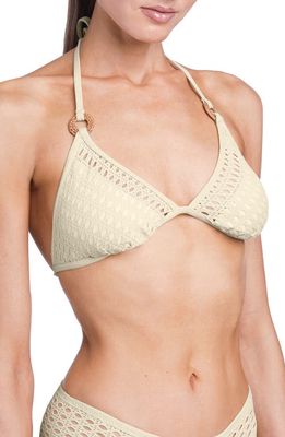 Robin Piccone Marlow Halter Bikini Top in Ecru