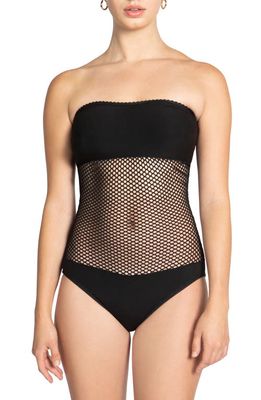 Robin Piccone Pua Strapless One-Piece Swimsuit in Black