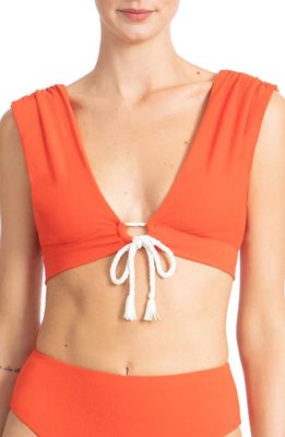 Robin Piccone Soliel Cap Sleeve Bikini Top in Marmalade