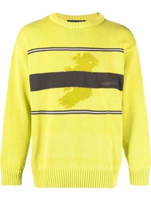 Robyn Lynch intarsia knit-logo crew neck jumper - Green