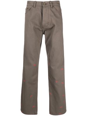 Robyn Lynch paint-splattered straight-leg trousers - Brown