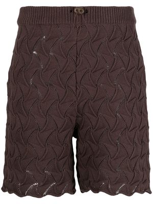 Robyn Lynch wave knit shorts - Brown