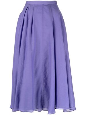 Rochas A-line pleat midi skirt - Purple