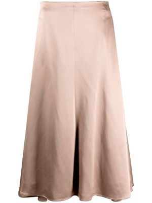 Rochas A-line satin skirt - Neutrals