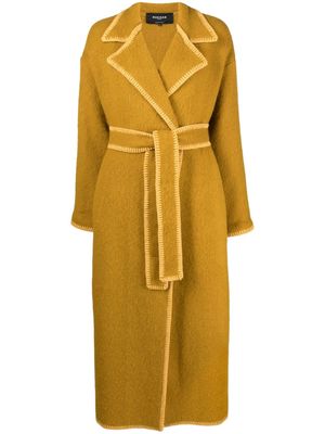 Rochas belted felted coat - Yellow