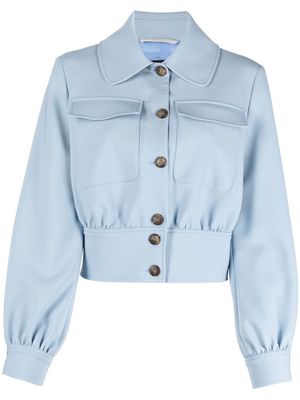 Rochas button-front cropped jacket - Blue
