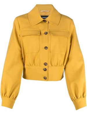 Rochas button-front cropped jacket - Yellow