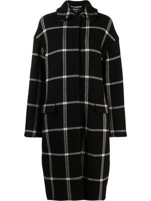 Rochas checked single-breasted coat - Black