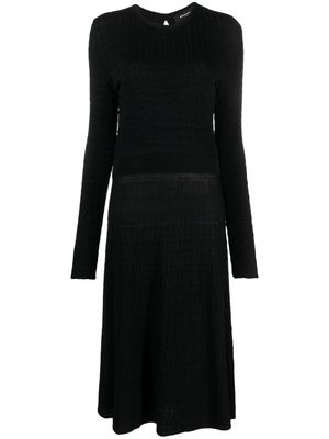 Rochas long-sleeve midi dress - Black