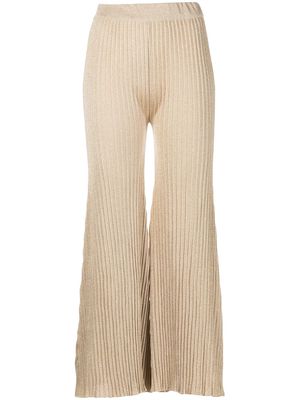 Rochas pleated flared-leg trousers - Gold