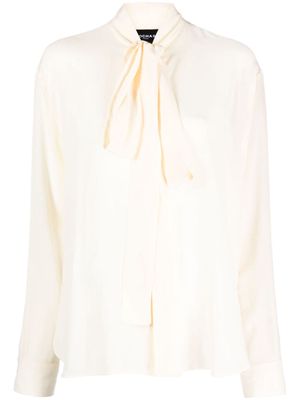 Rochas pussy-bow silk blouse - Neutrals
