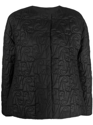 Rochas quilted puffer collarless jacket - Black