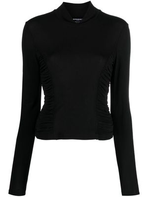 Rochas ruched-panel jersey top - Black