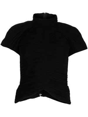 Rochas ruched short-sleeve top - Black