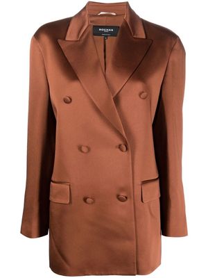 Rochas satin double-breasted blazer - Brown