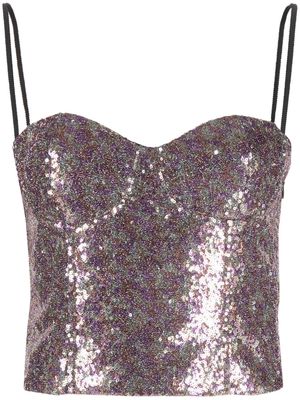 Rochas sequinned bustier-style top - Pink