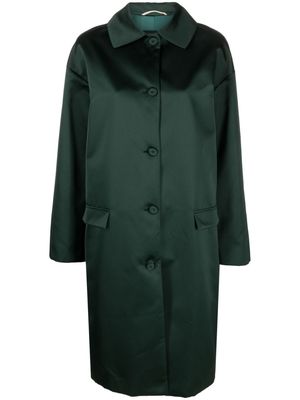 Rochas single-breasted satin coat - Green