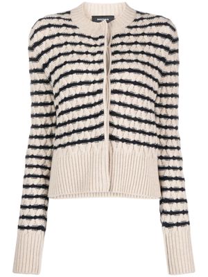 Rochas striped merino-wool cardigan - Neutrals