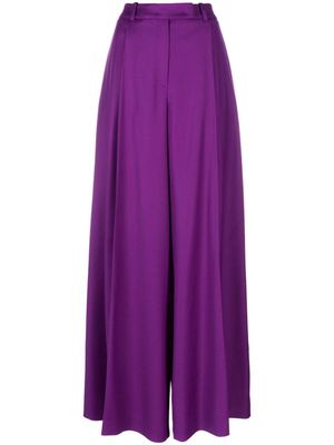 Rochas virgin wool-blend palazzo trousers - Purple