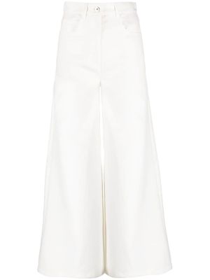 Rochas wide-leg cropped trousers - White