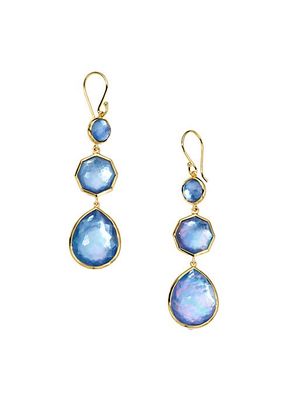 Rock Candy® 18K Gold & Rock Crystal, Mother-Of-Pearl & Lapis Crazy 8S Earrings