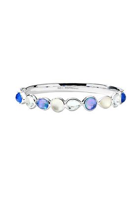 Rock Candy Stone Row Corsica Sterling Silver, Doublet & Triplet Hinged Bangle