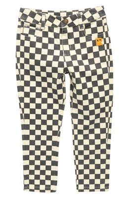 Rock Your Baby Kids' Starter Check Nonstretch Denim Pants in Charcoal Checks
