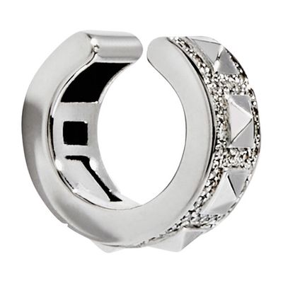 Rockaway picots diamond & silver earcuff