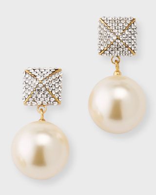 Rockstud and Pearly Drop Earrings