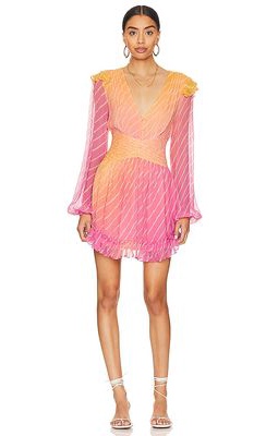 ROCOCO SAND Evie Cinched Mini Dress in Pink