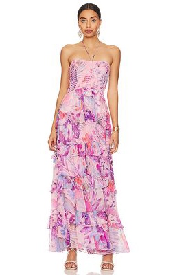 ROCOCO SAND Zazu Halter Dress in Pink