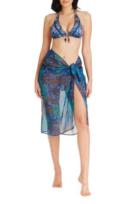 Rod Beattie By the Sea Chiffon Cover-Up Pareo in Navy Multi