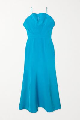 Rodarte - Embellished Silk-crepe Midi Dress - Blue