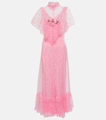 Rodarte Floral-appliqué lace maxi dress