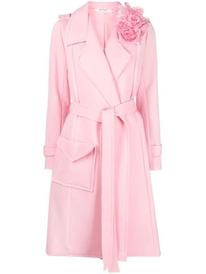 Rodarte floral-detail tie-waist coat - Pink