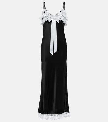 Rodarte Lace-trimmed silk maxi dress