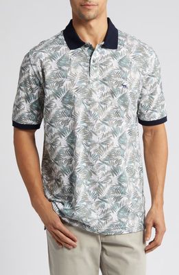 Rodd & Gunn Arundel Original Fit Frond Print Tipped Cotton Polo in Fern 