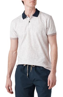 Rodd & Gunn Bell Valley Sports Fit Contrast Piqué Cotton Polo in Natural