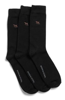 Rodd & Gunn Dry Plains 3-Pack Cotton Blend Crew Socks in Onyx