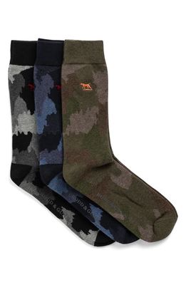 Rodd & Gunn Duntroon Camo Assorted 3-Pack Cotton Blend Crew Socks in Multi Brown/Grey/Blue