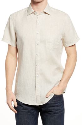 Rodd & Gunn Ellerslie Short Sleeve Linen Button-Up Shirt in Flax